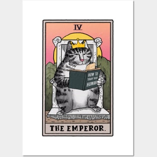 Funny cat | The Emperor tarot deck | How to train your human | Funny tarot cat Posters and Art